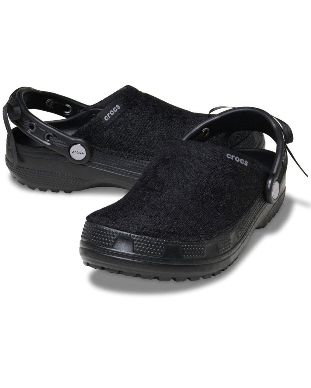 CROCSTM Black Crafted Lace Clogs