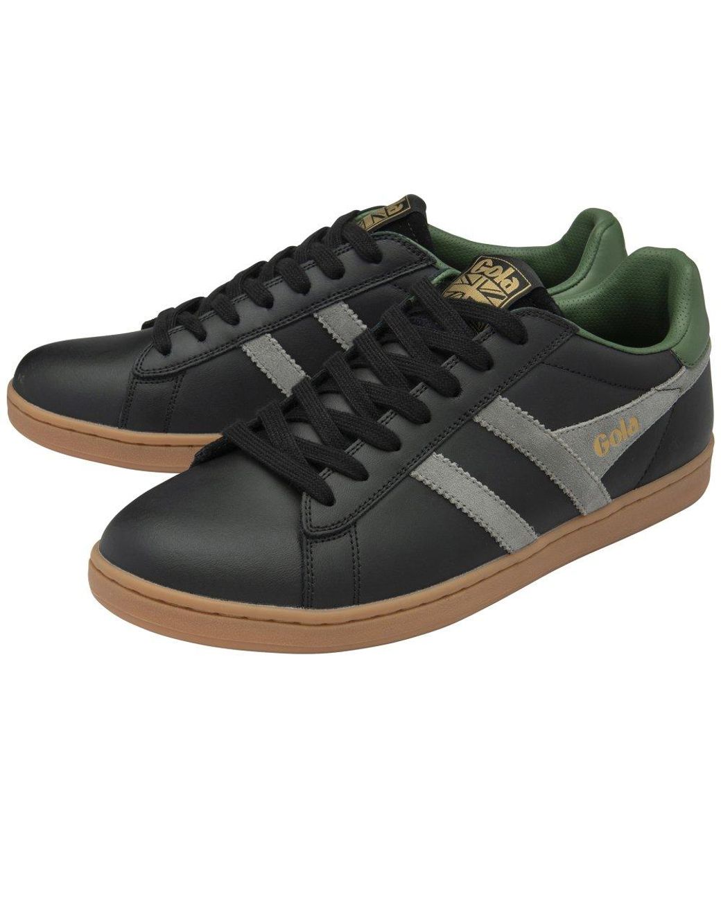 Gola Black Equipe Ii Leather Trainers for men