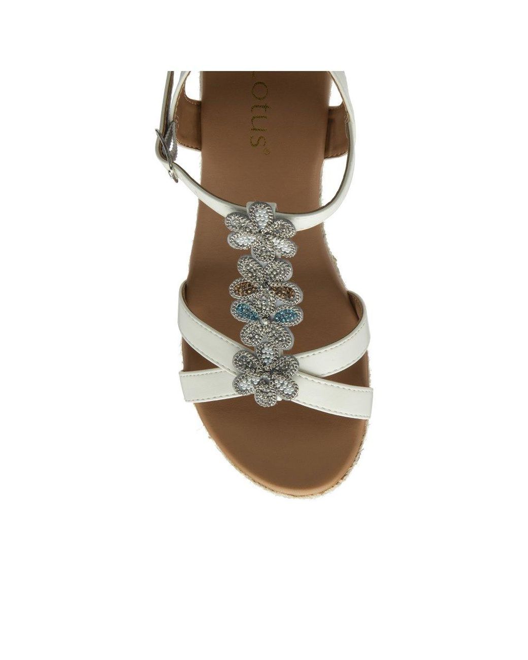 Lotus Metallic Letica Wedge Sandals