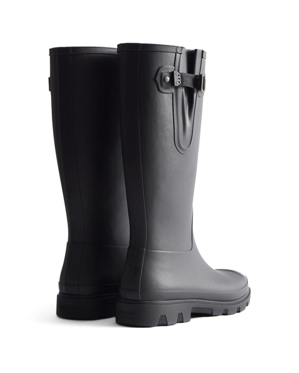Hunter Black Downpour Adjustable Wellingtons for men