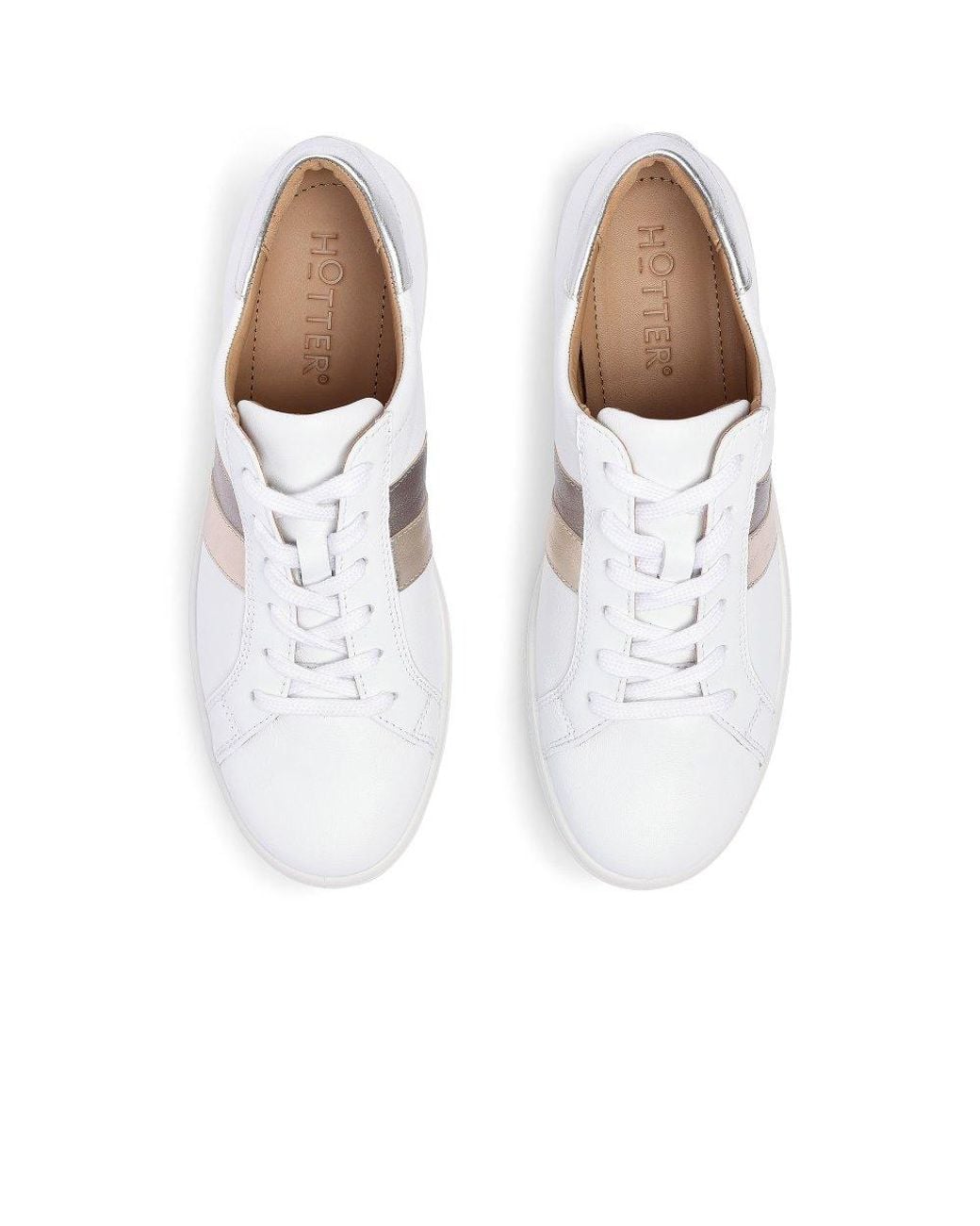 Hotter White Switched Wide Fit Trainers