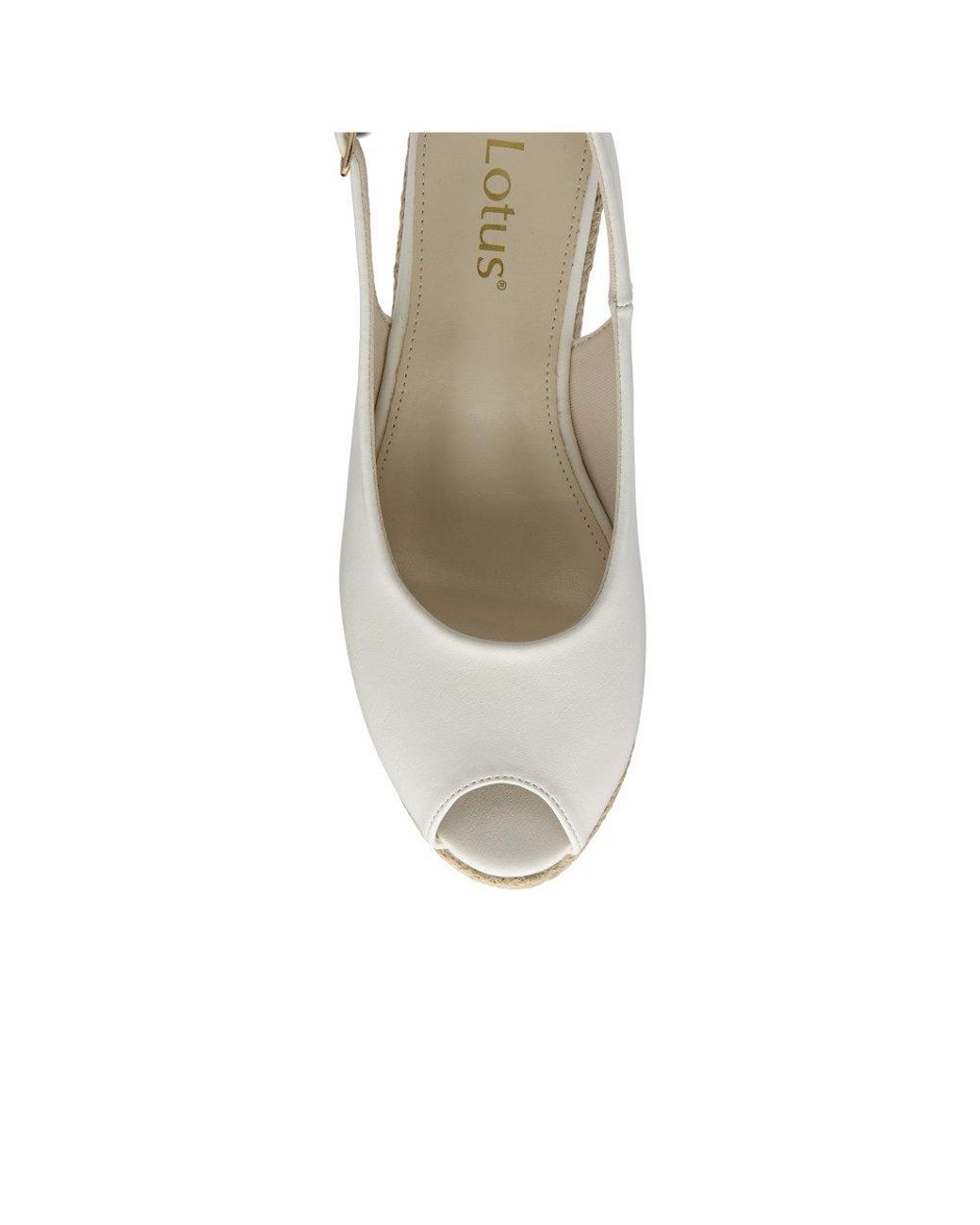 Lotus White Gabriella Wedge Sandals