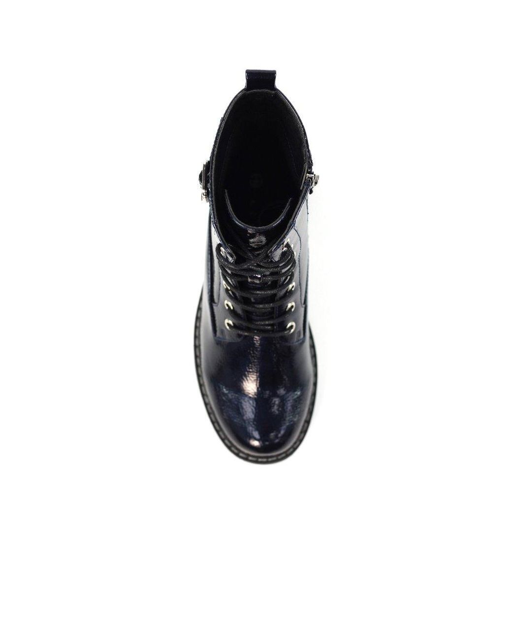 Lunar (GRS) Blue Parlour Patent Ankle Boots
