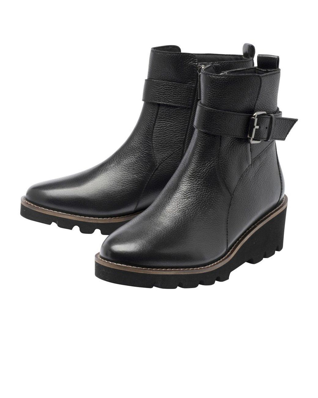 Lotus Black Lynx Ankle Boots