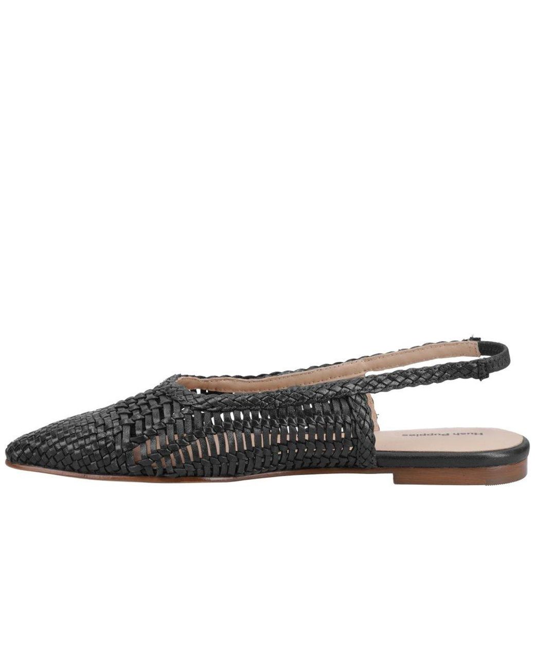 Hush Puppies Black Dalia Slingback Ballerina Shoes