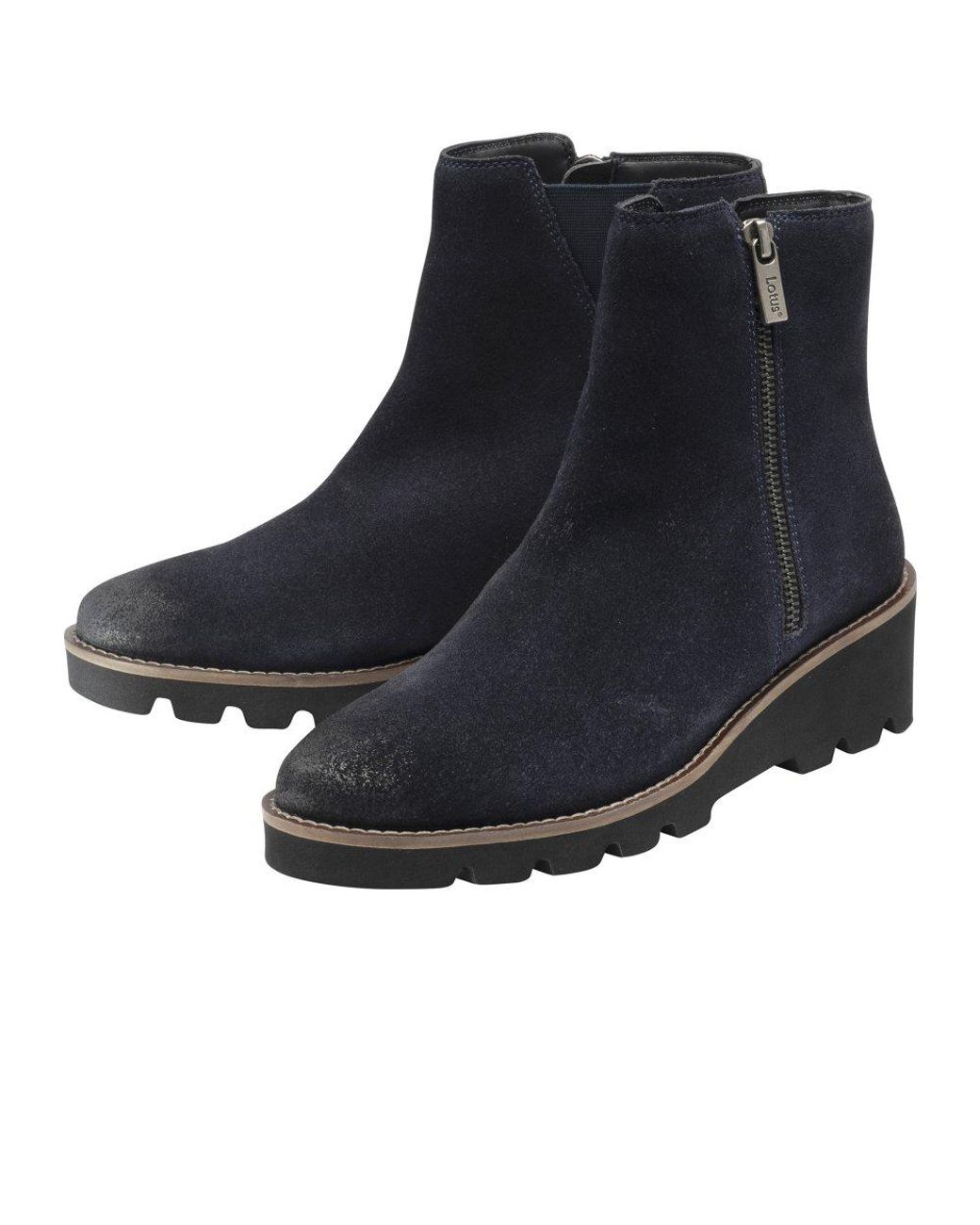 Lotus Black Olia Ankle Boots