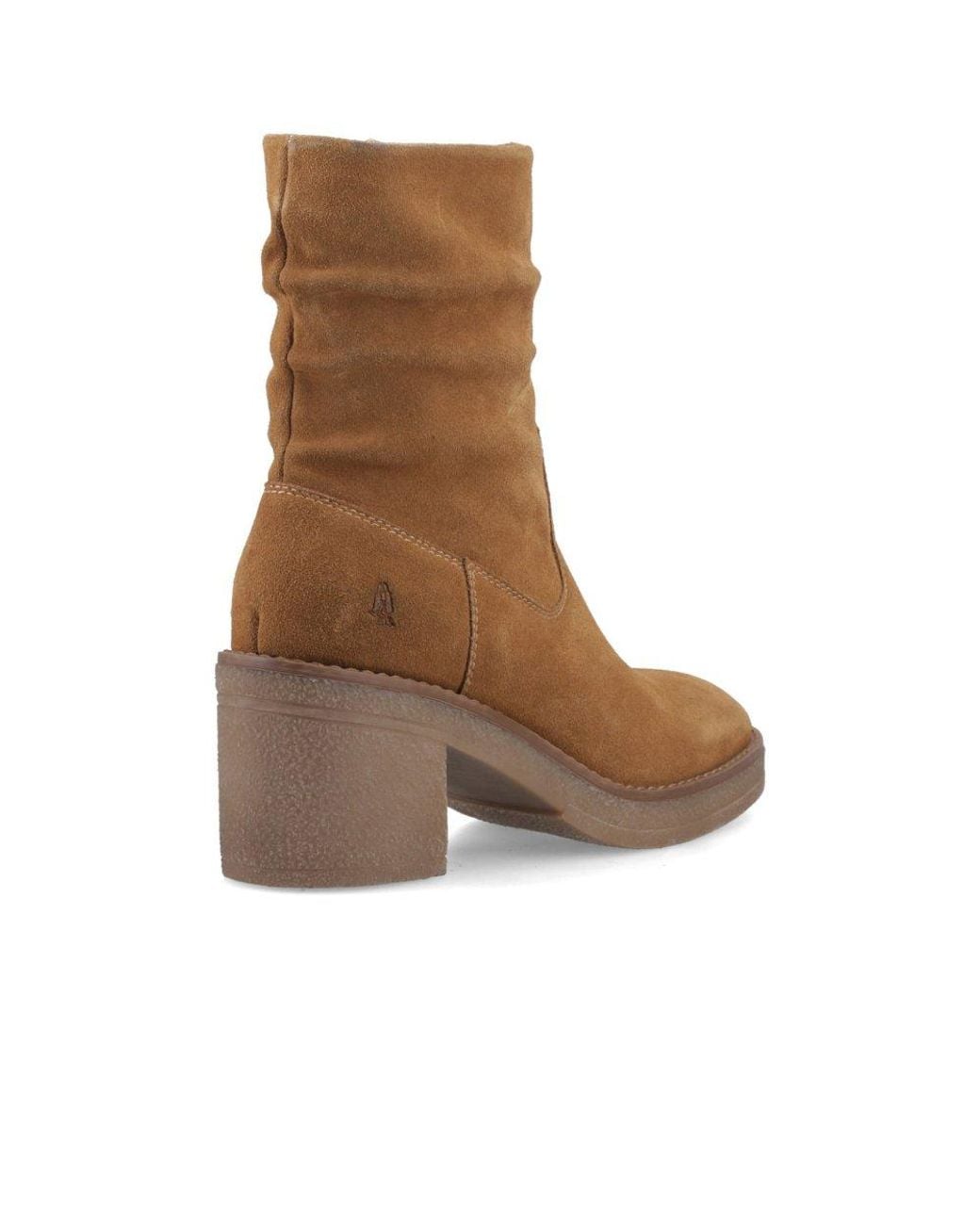 Hush Puppies Brown Flora Ruched Ankle Boots