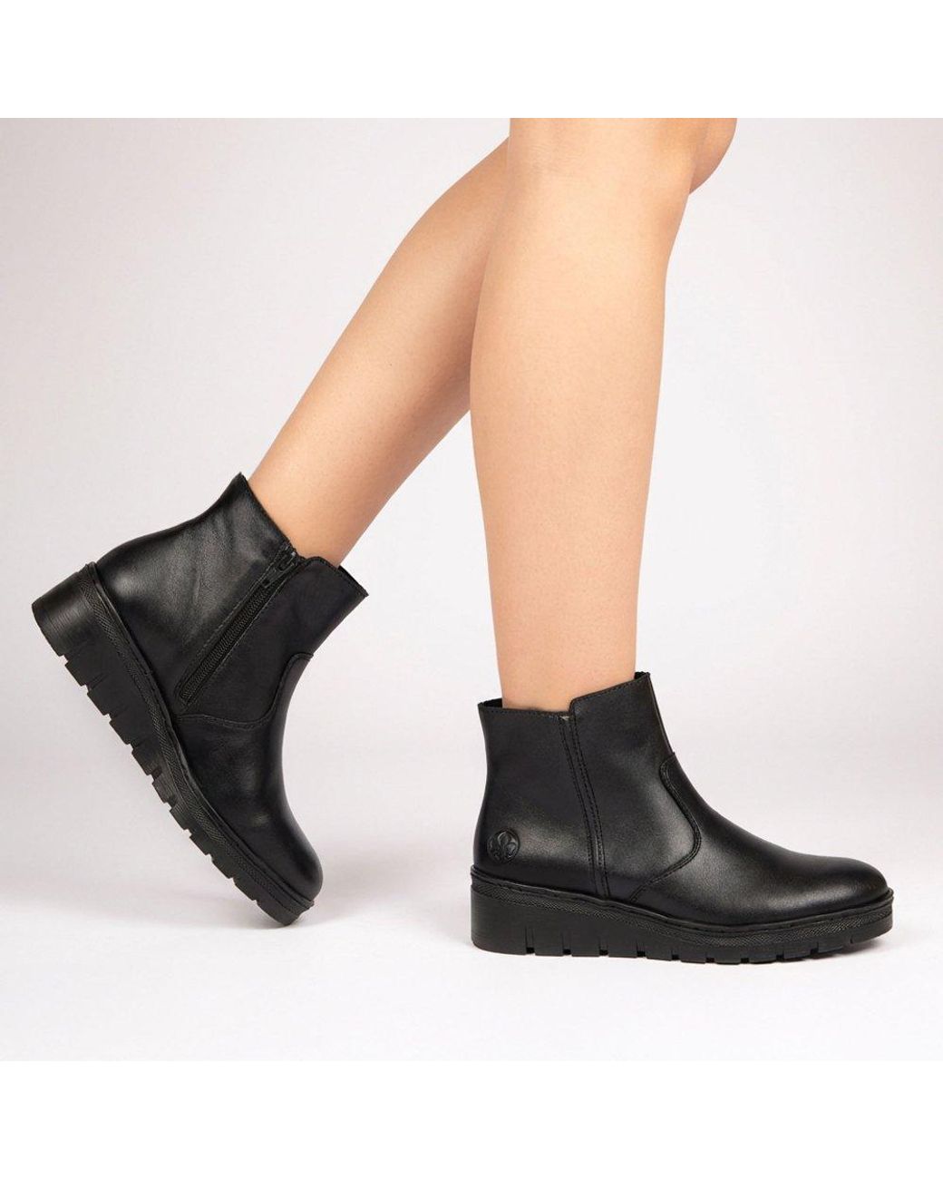 Rieker Black Capital Ankle Boots