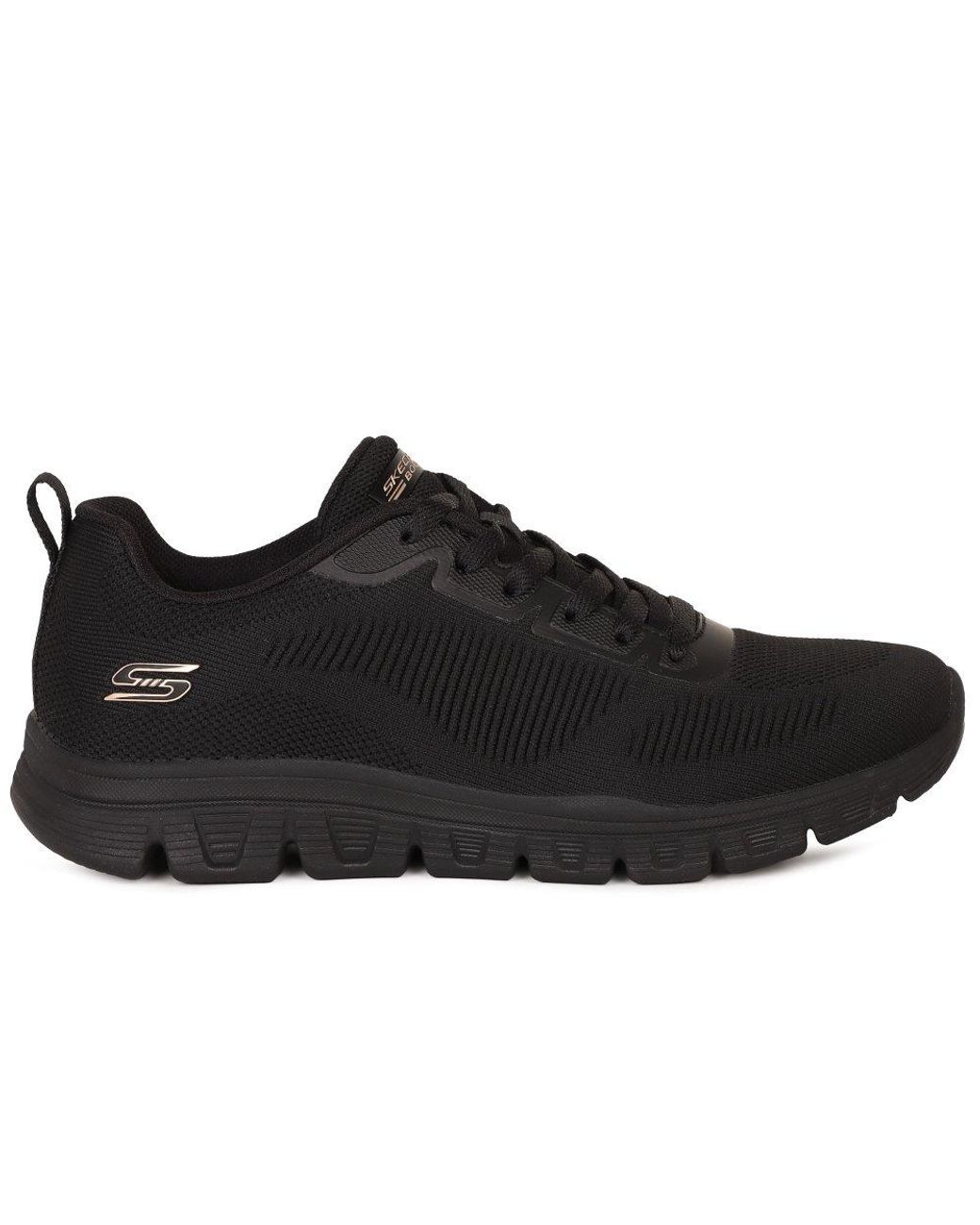 Skechers Black Bob Sport B Lite Lace Trainers