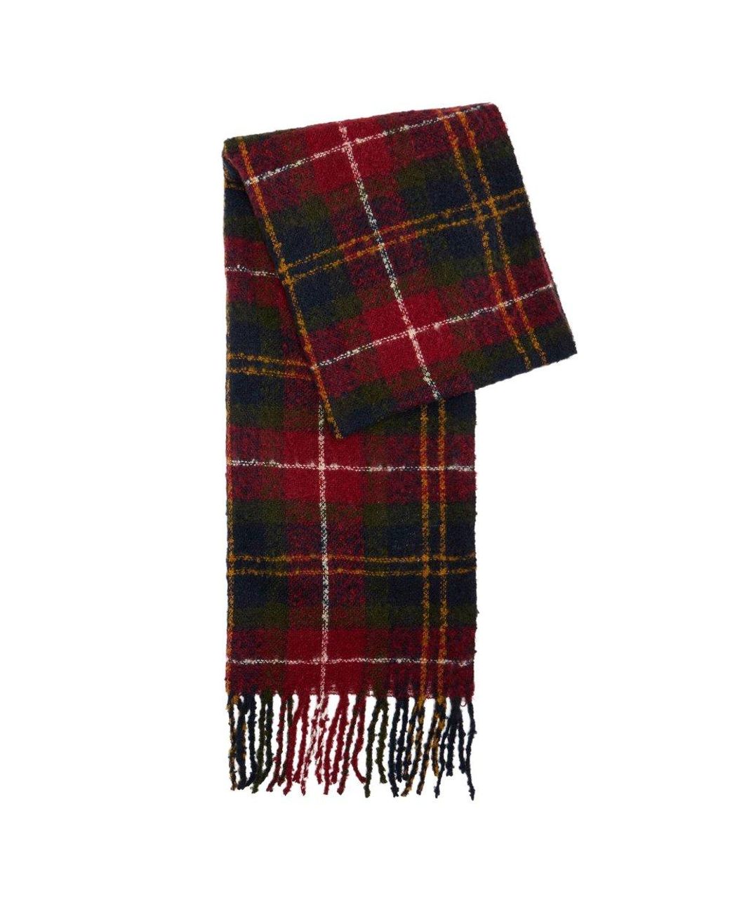 Barbour Green Saltburn Beanie &Amp; Tartan Scarf Set