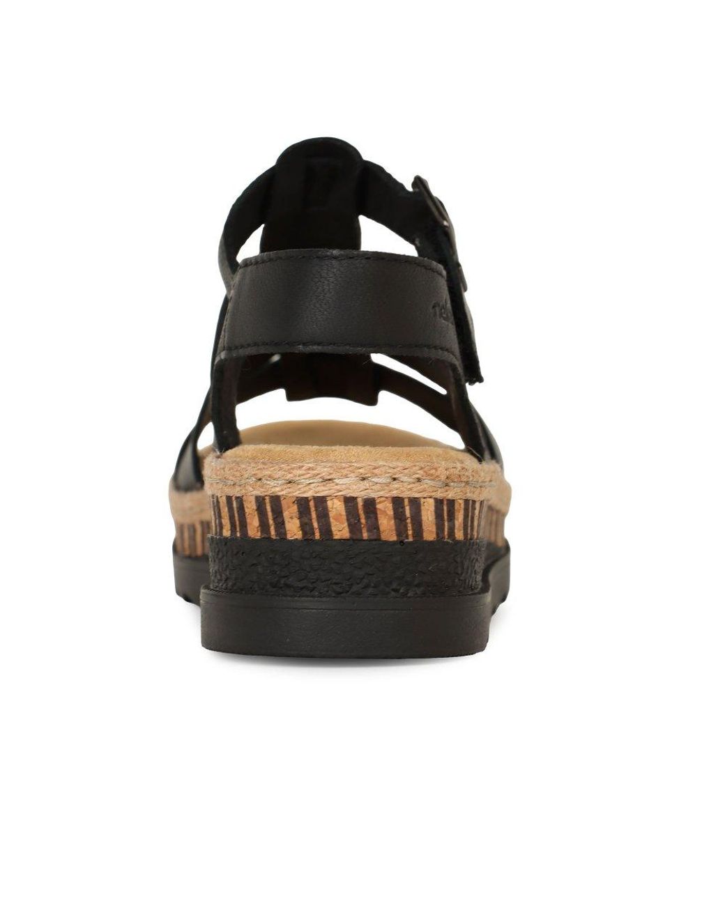 Rieker Black Costa Rica Wedge Heel Sandals