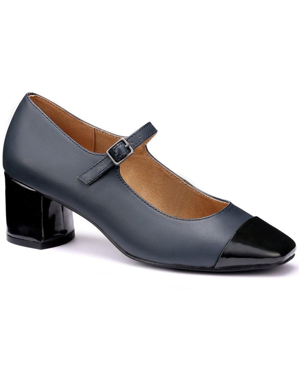 Hotter Blue Shimmer Mary Jane Court Shoes