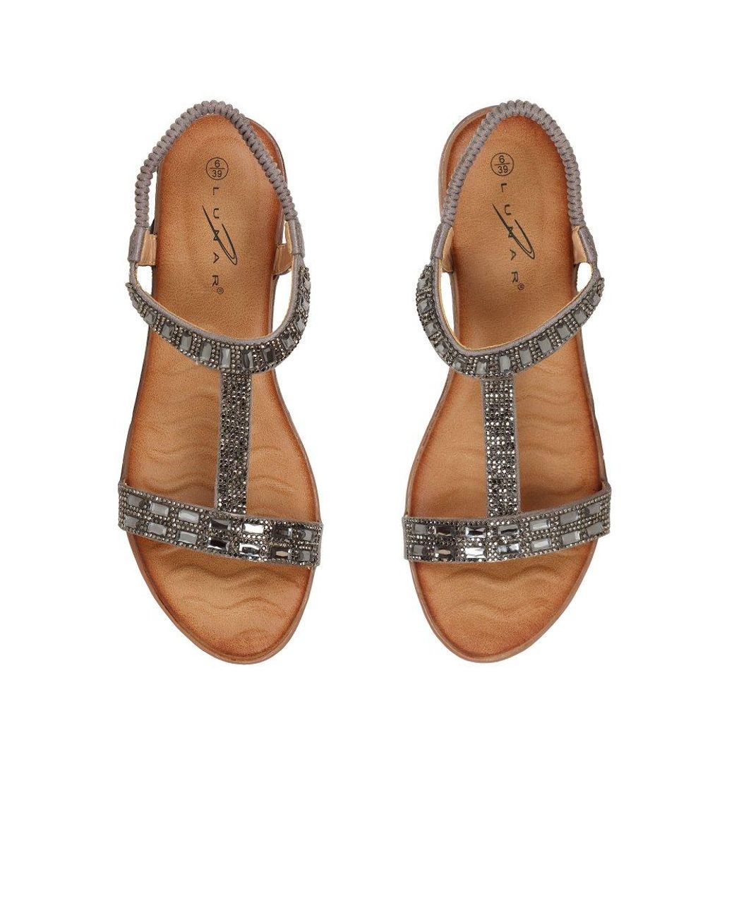 Lunar (GRS) Metallic Macie Wedge Heel Sandals