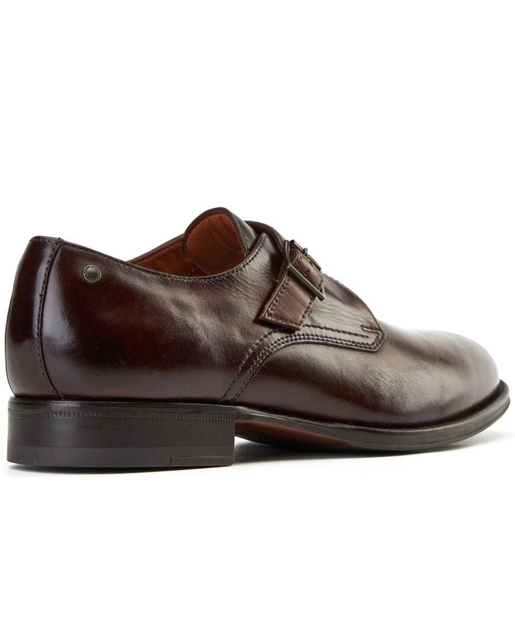 Base London Brown Faraday Single Monk Shoes for men