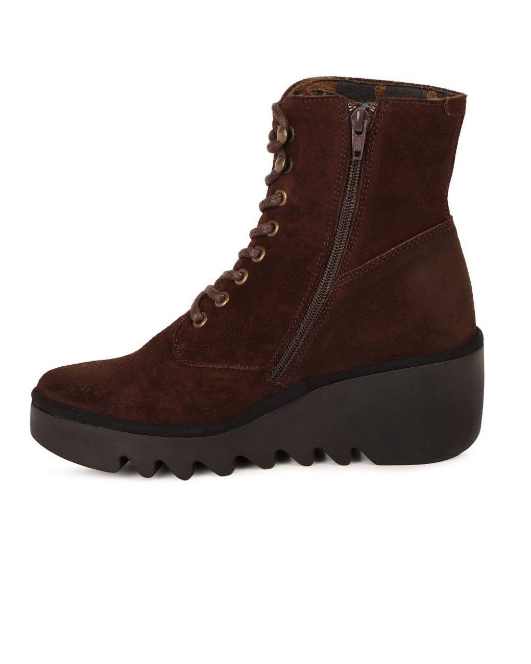 Fly London Brown Birr Wedge Heel Boots