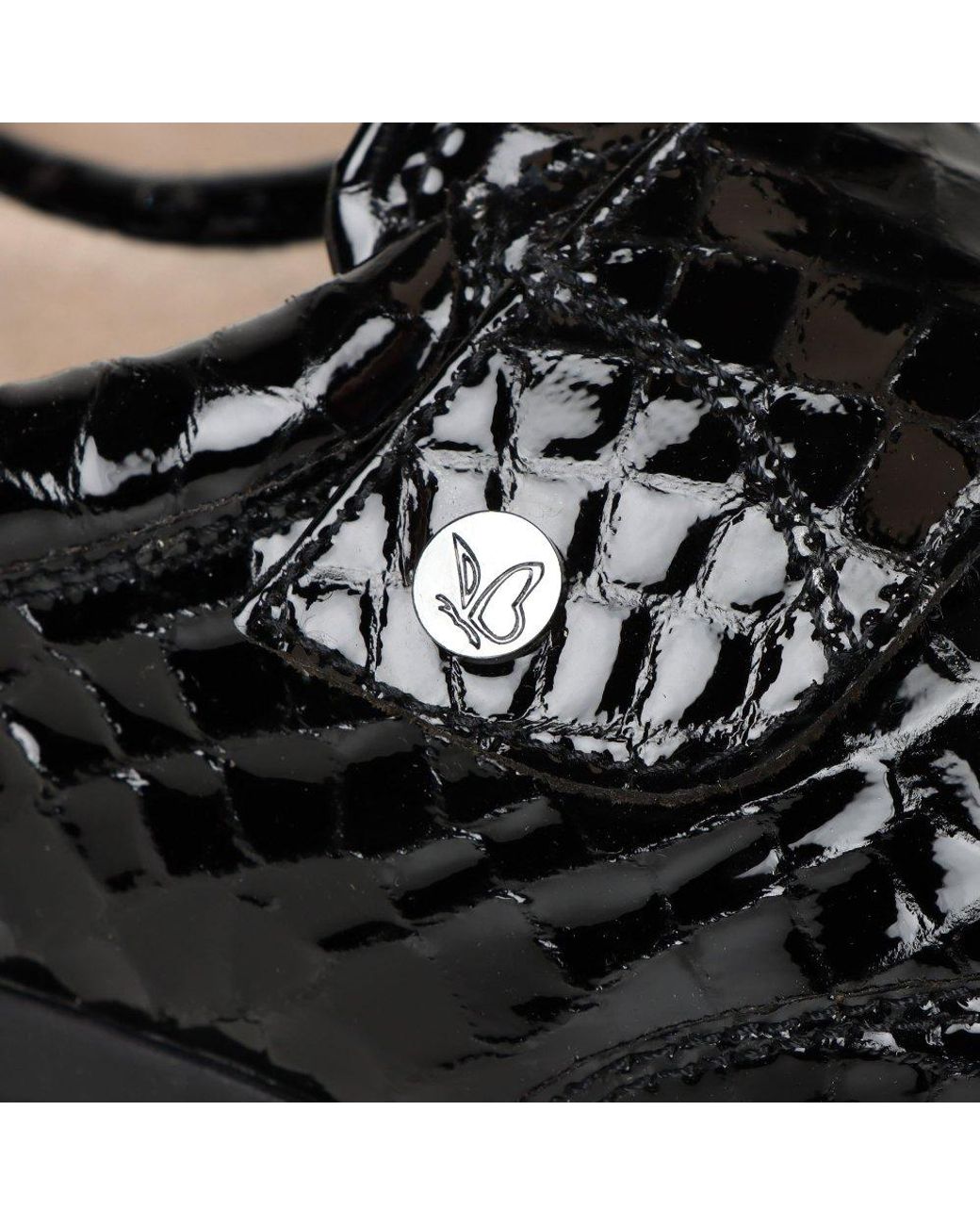 Caprice Black Vera Riptape Shoes
