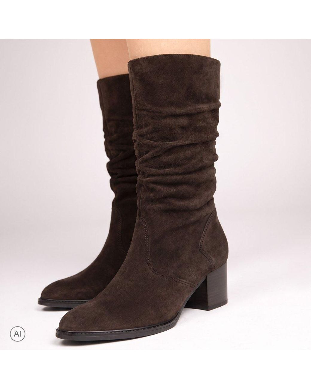Gabor Brown Ramona Calf-Length Boots