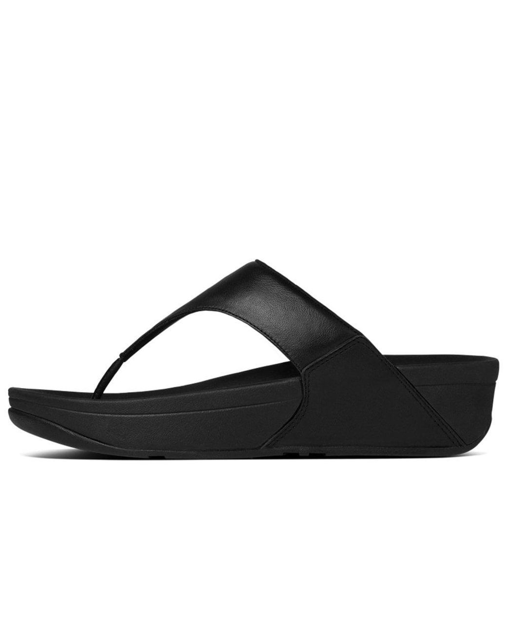 Fitflop Black Lulu Leather Toe-Post Sandals