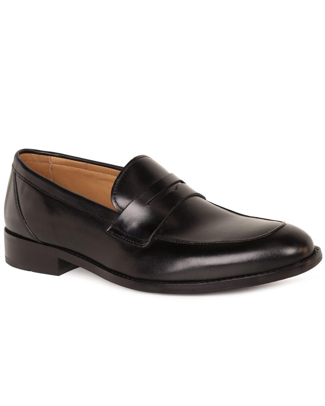 Jones Bootmaker Black Russell Penny Loafers for men