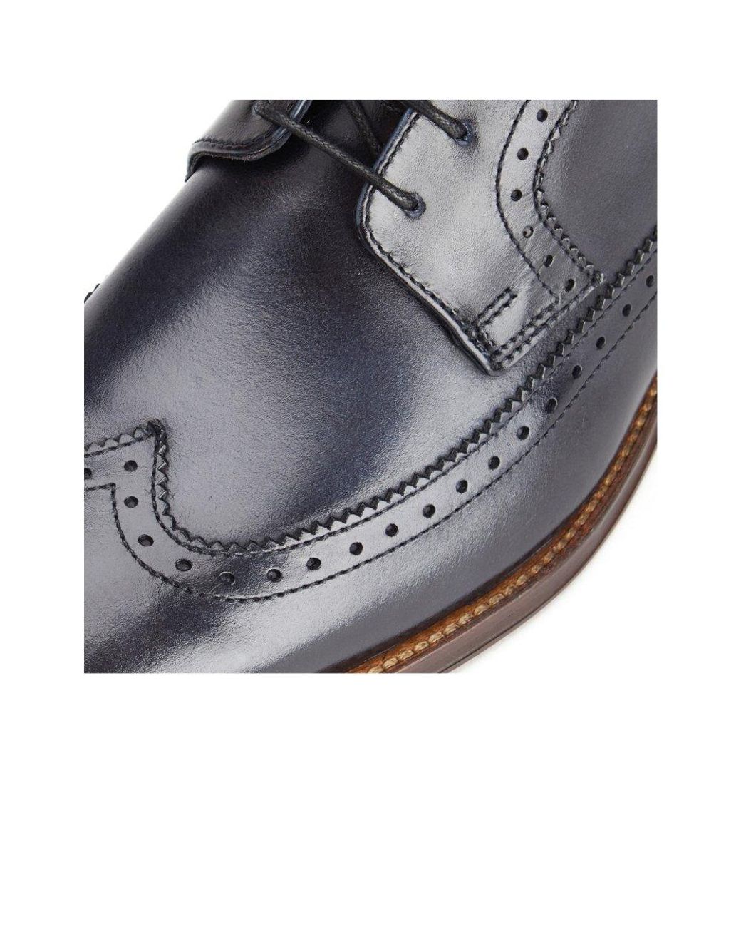 Base London Blue Havisham Plain Toe Derby Shoes for men