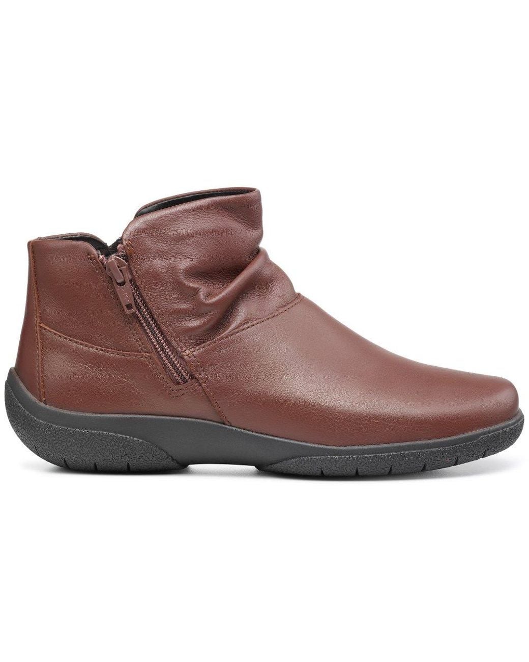 Hotter Brown Murmur Wide Fit Ankle Boots