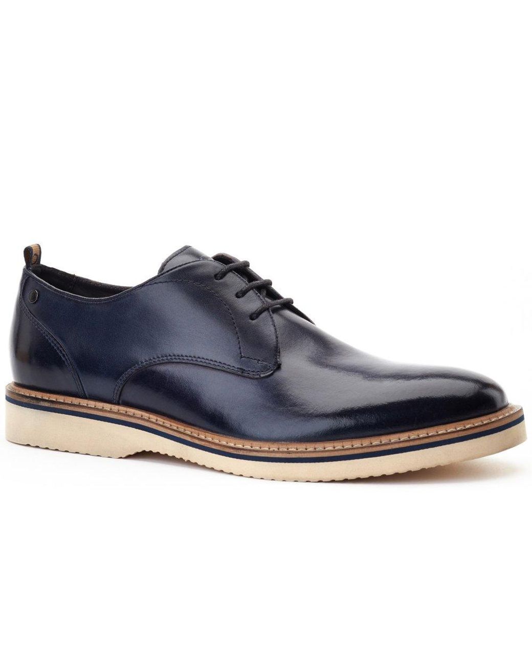 Base London Blue Woody Derby Shoes for men