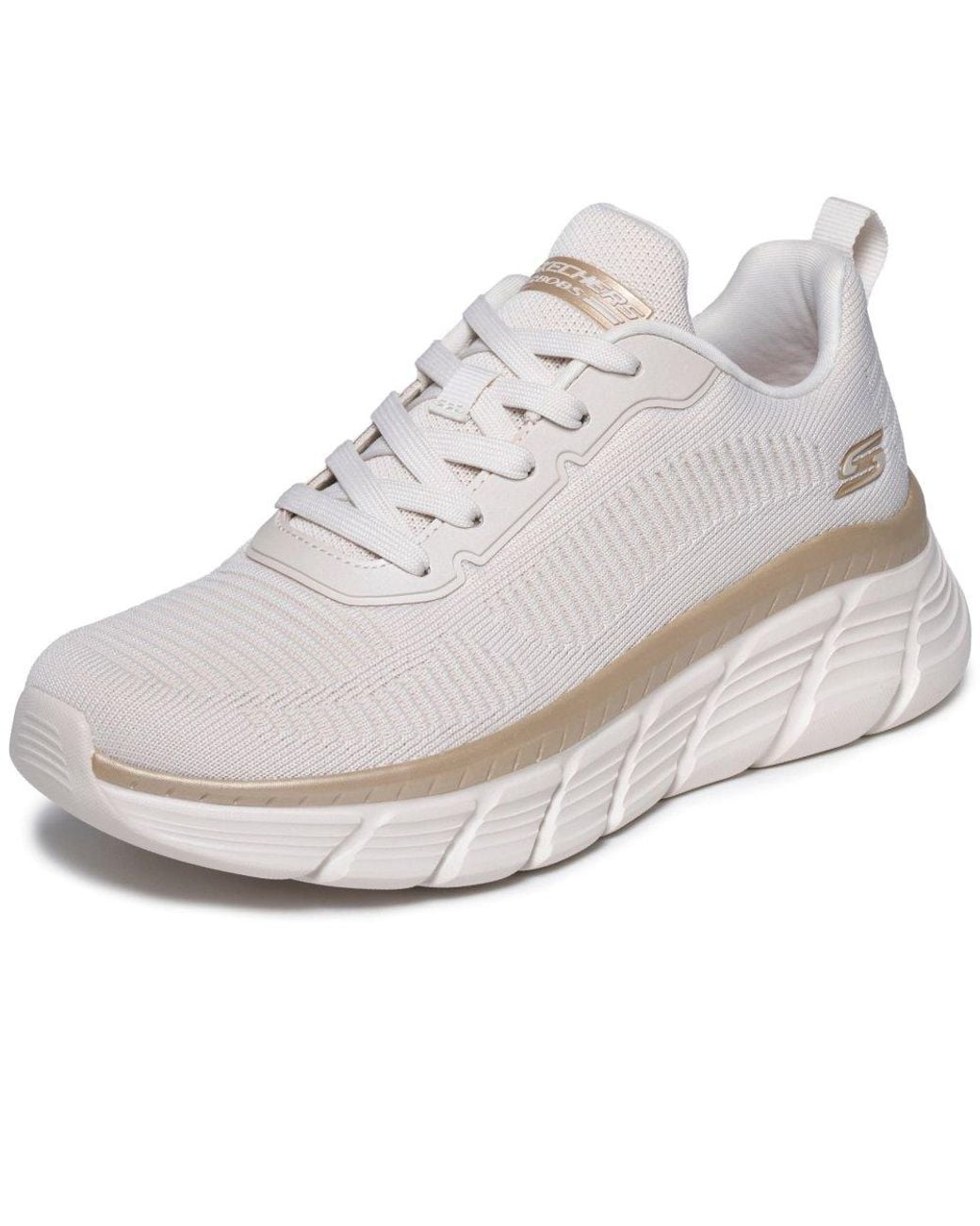 Skechers White Bobs B Flex Hi Flying Trainers