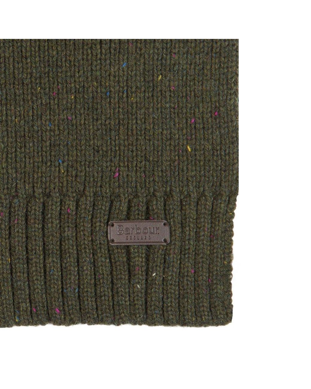 Barbour Green Carlton Fleck Beanie &Amp; Scarf Set