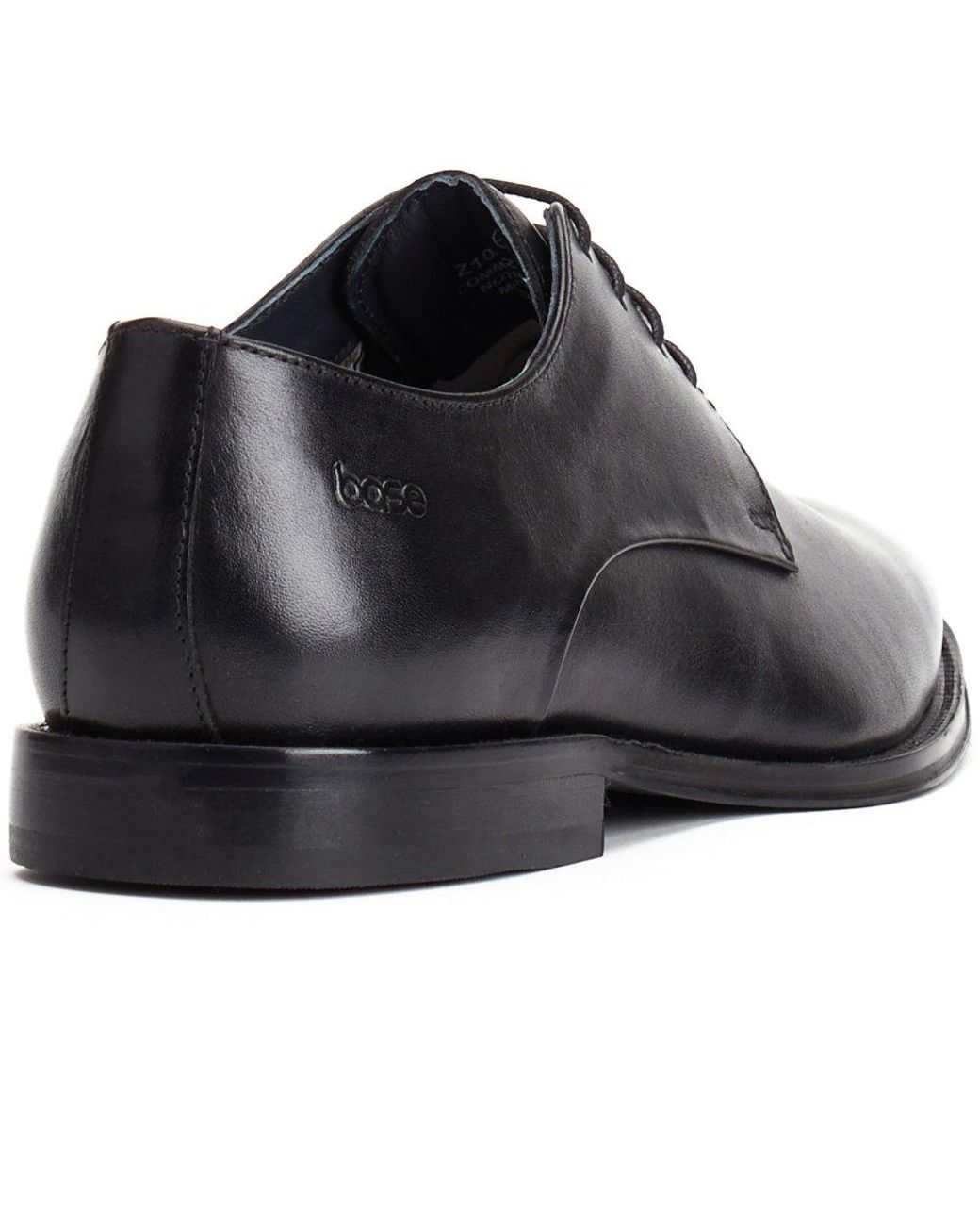 Base London Black Marley Plain Toe Derby Shoes for men
