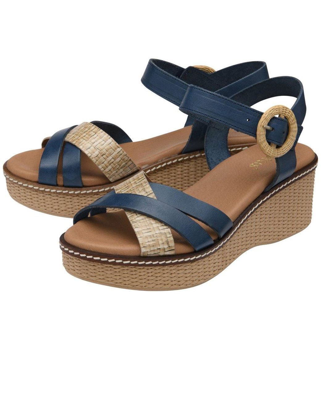 Lotus Blue Amalia Wedge Sandals
