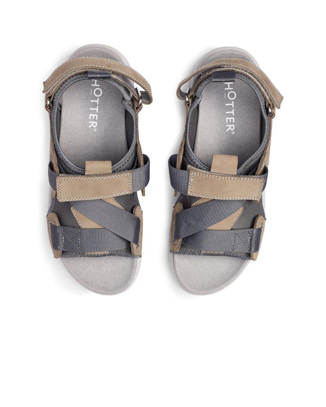 Hotter Gray Pursue Wide Fit Sandals