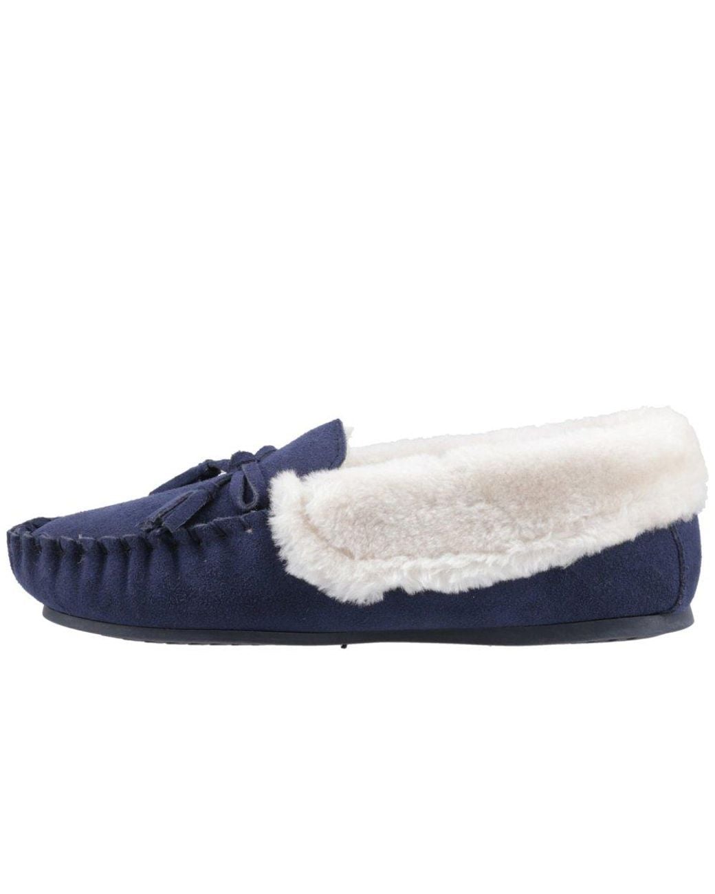 Hush Puppies Blue Agnes Fur Slipper