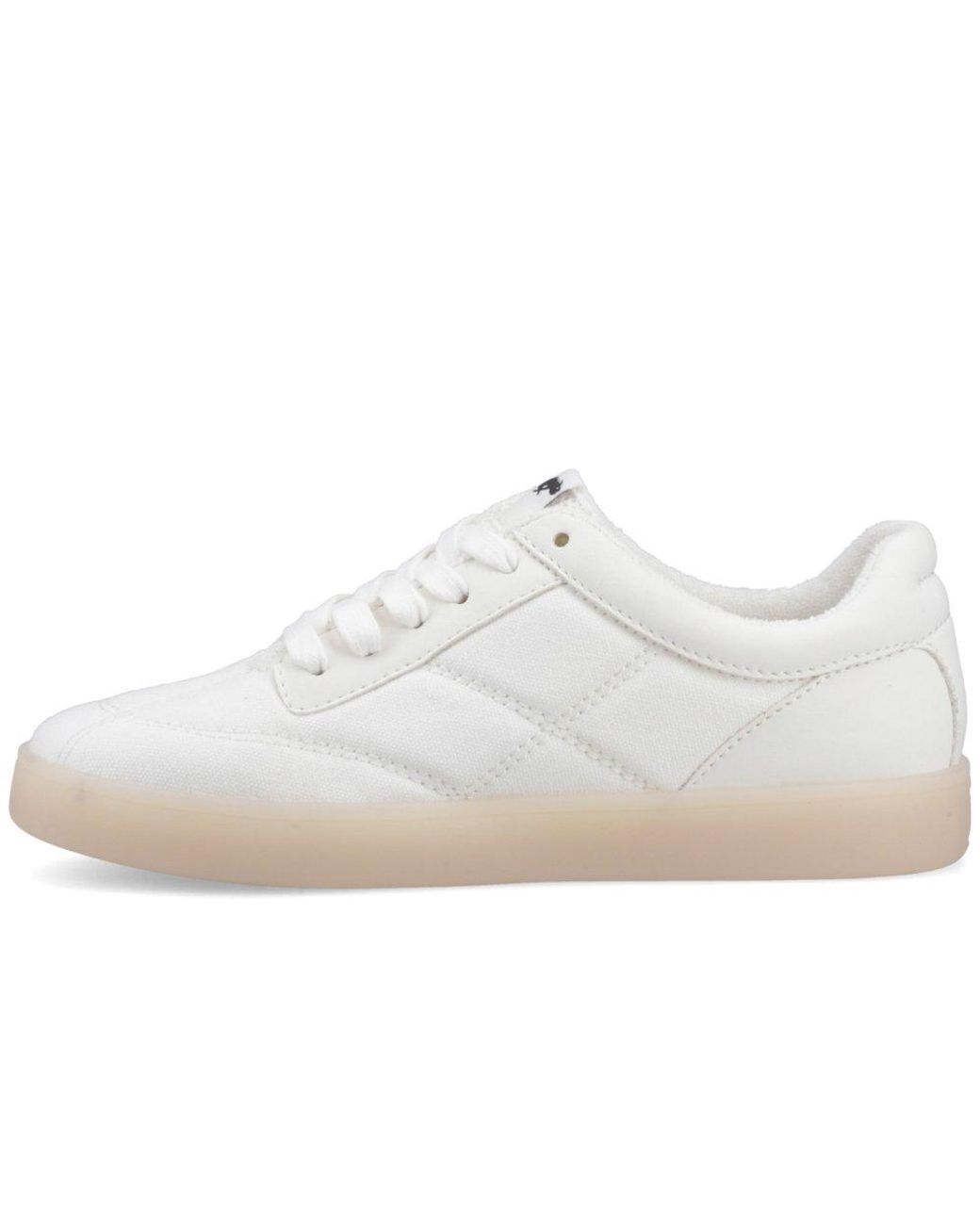 Rocket Dog White Kitty Canvas Pu Trainers