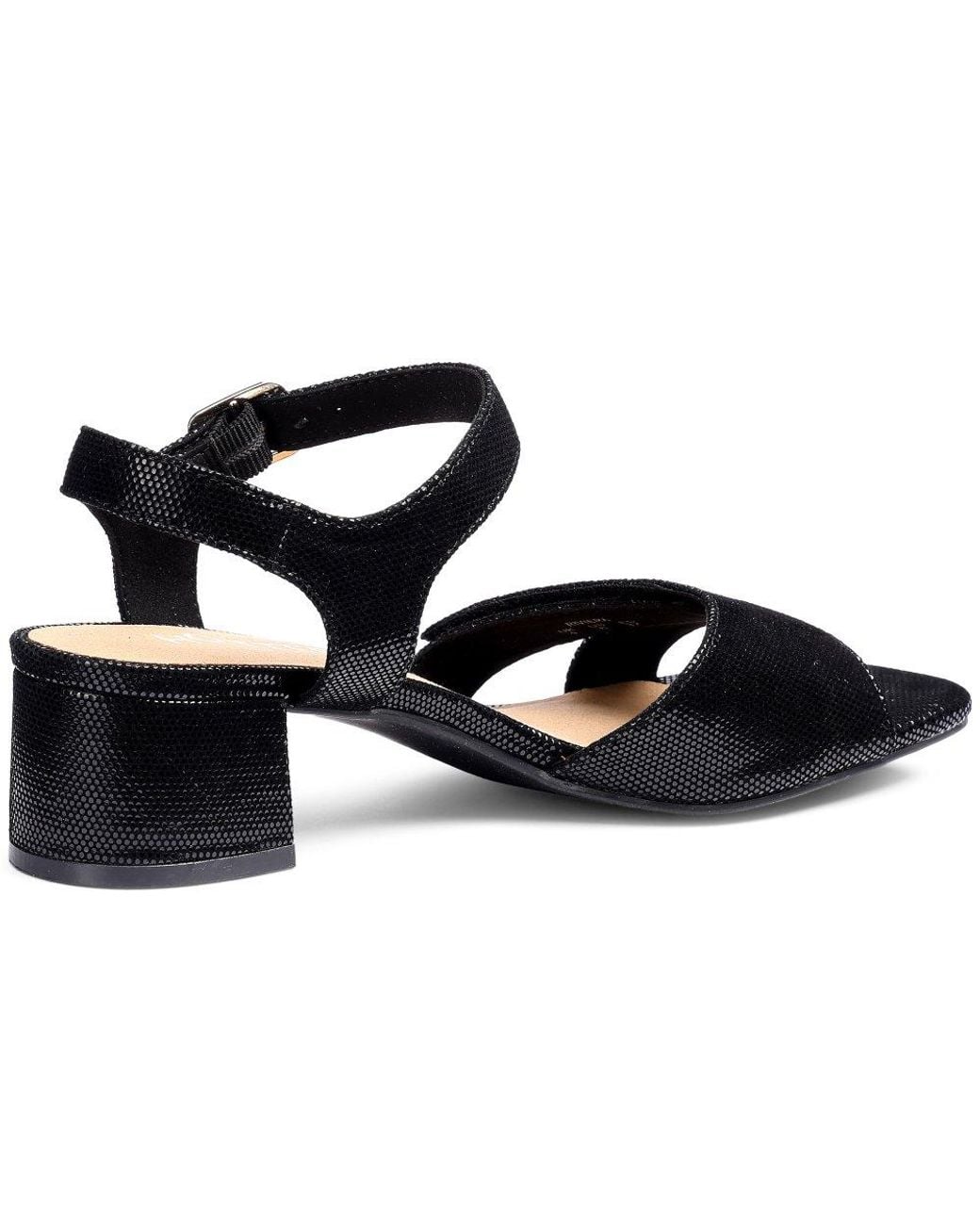 Hotter Black Riviera Block Heel Sandals