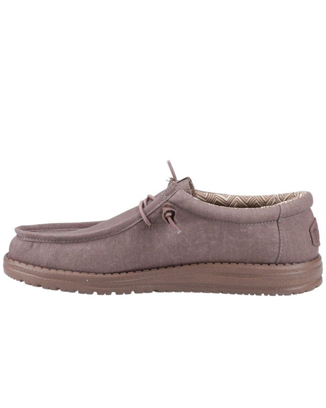 HeyDude Gray Wally Stretch Canvas Shoes for men
