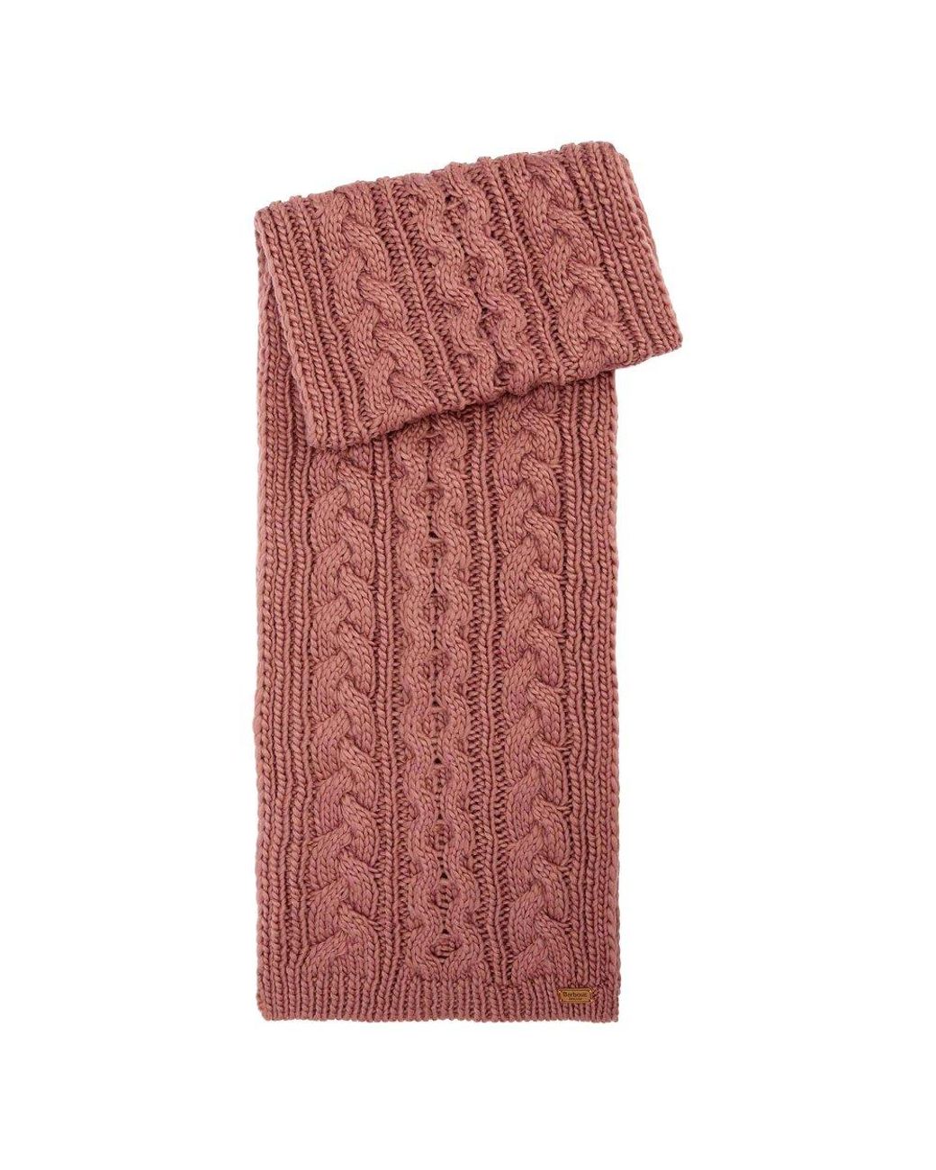 Barbour Red Penshaw Beanie &Amp; Scarf Set