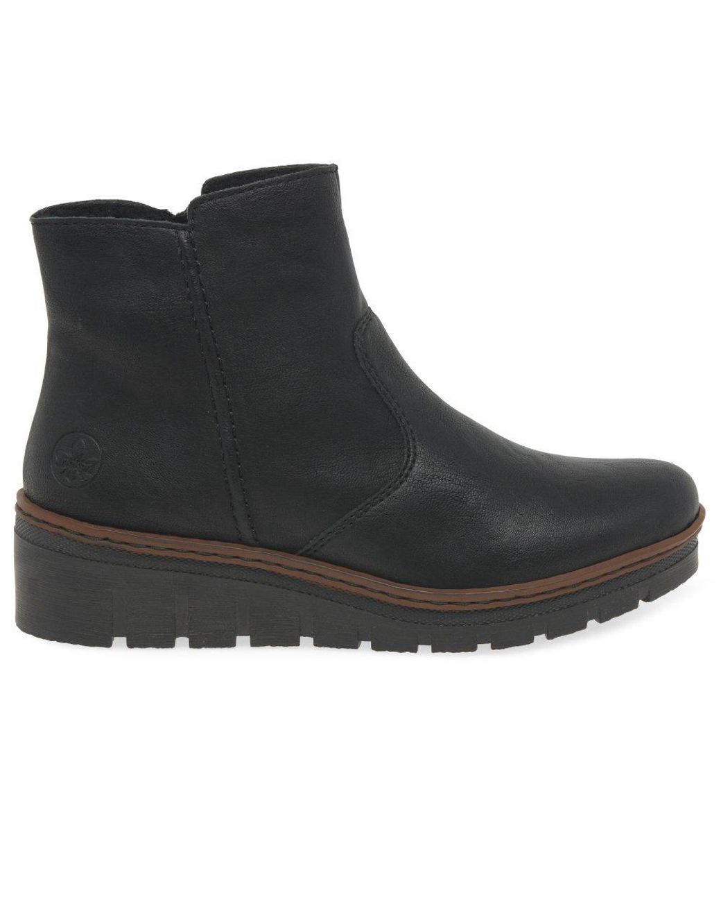 Rieker Black Capital Ankle Boots