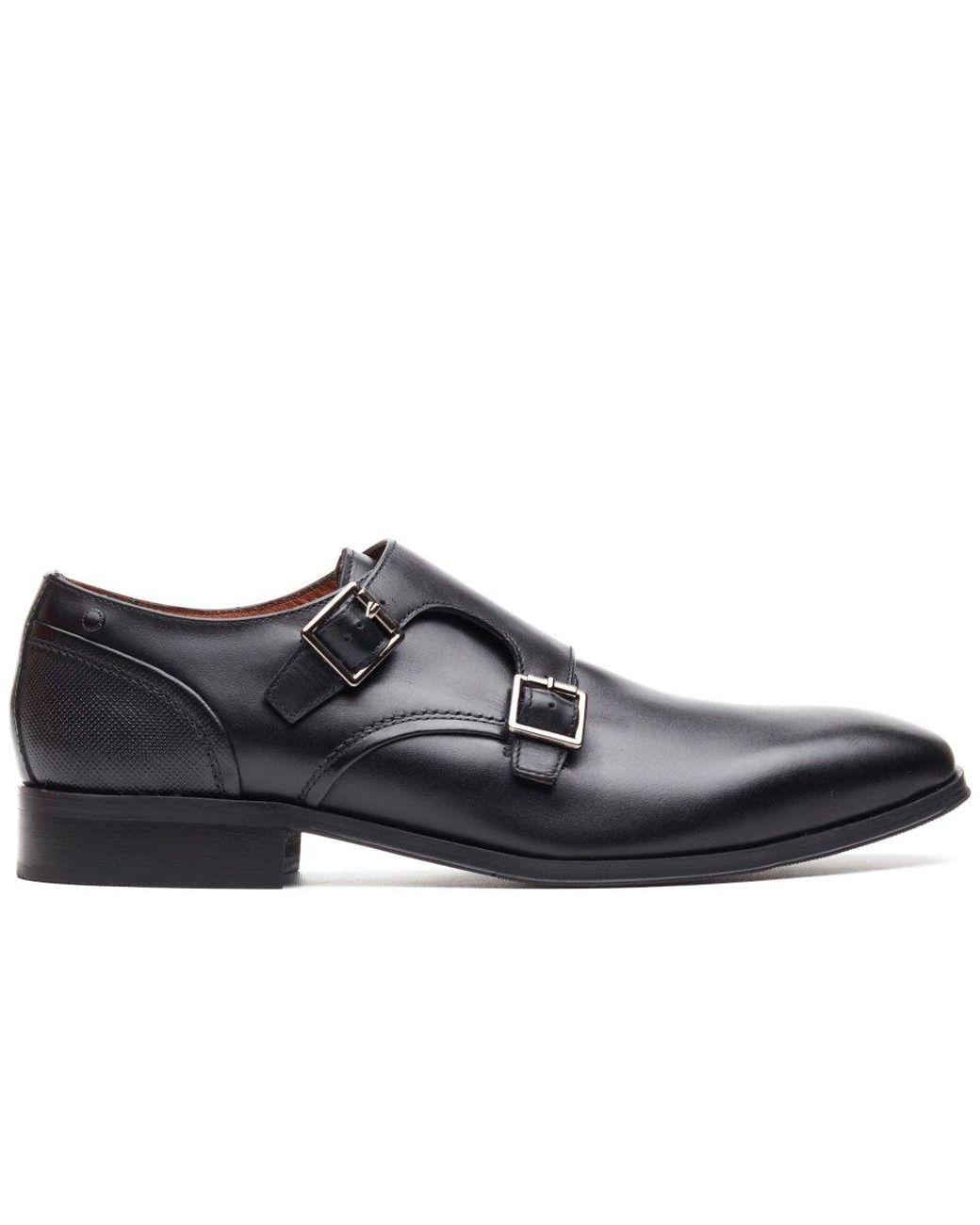 Base London Black Cleric Monk Shoes for men