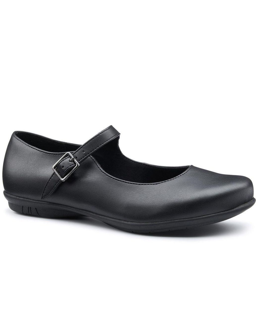 Hotter Black Wide Fit Mary Jane Shoes
