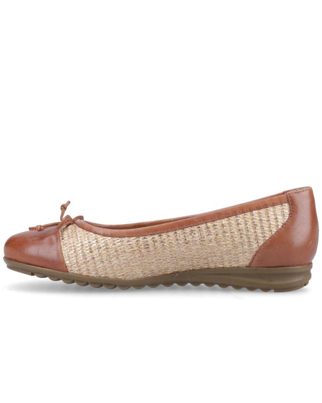 Hush Puppies Brown Laurie Toe Cap Ballerinas