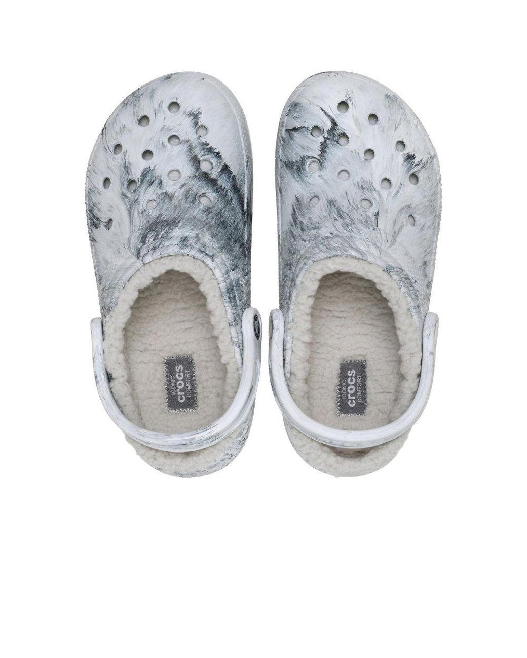 CROCSTM Gray Classic Lined Clog Thermoplastic Swirl Clogs