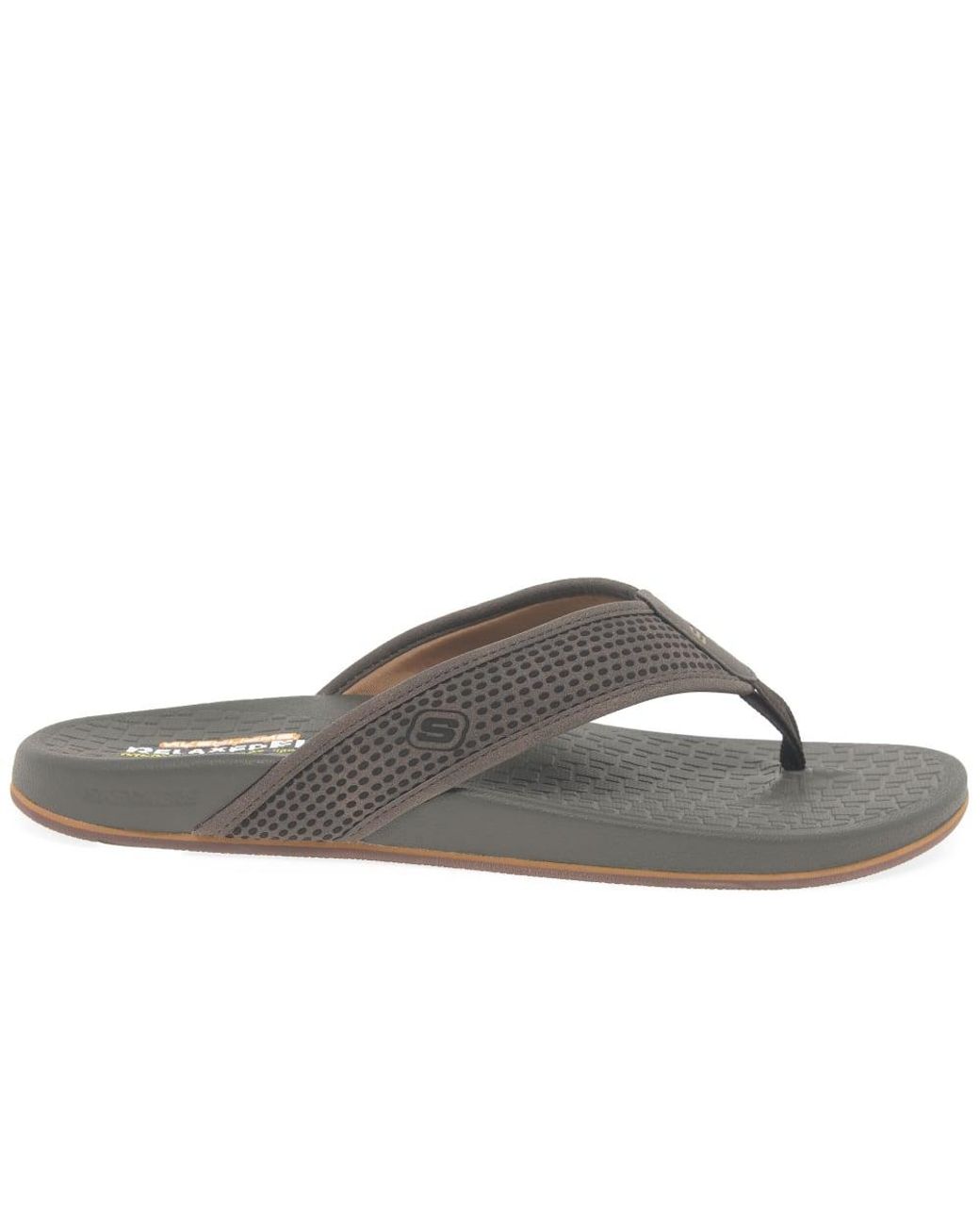 Skechers Pelem Emiro Mens Toe Post Sandals in Brown for Men  display picture 3