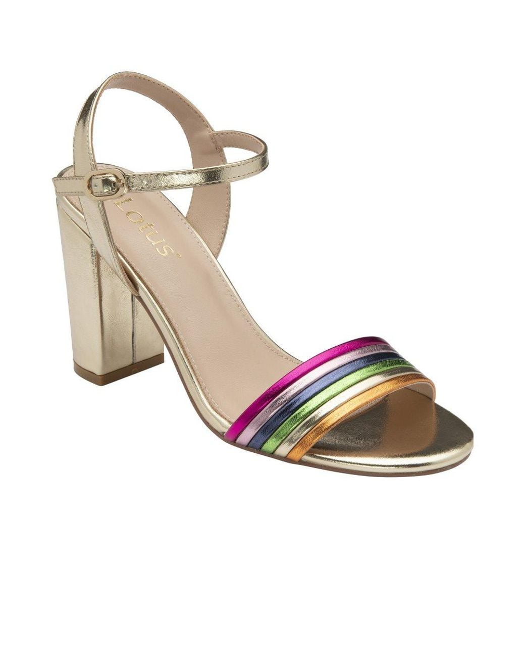 Lotus Metallic Blanca Heeled Sandals