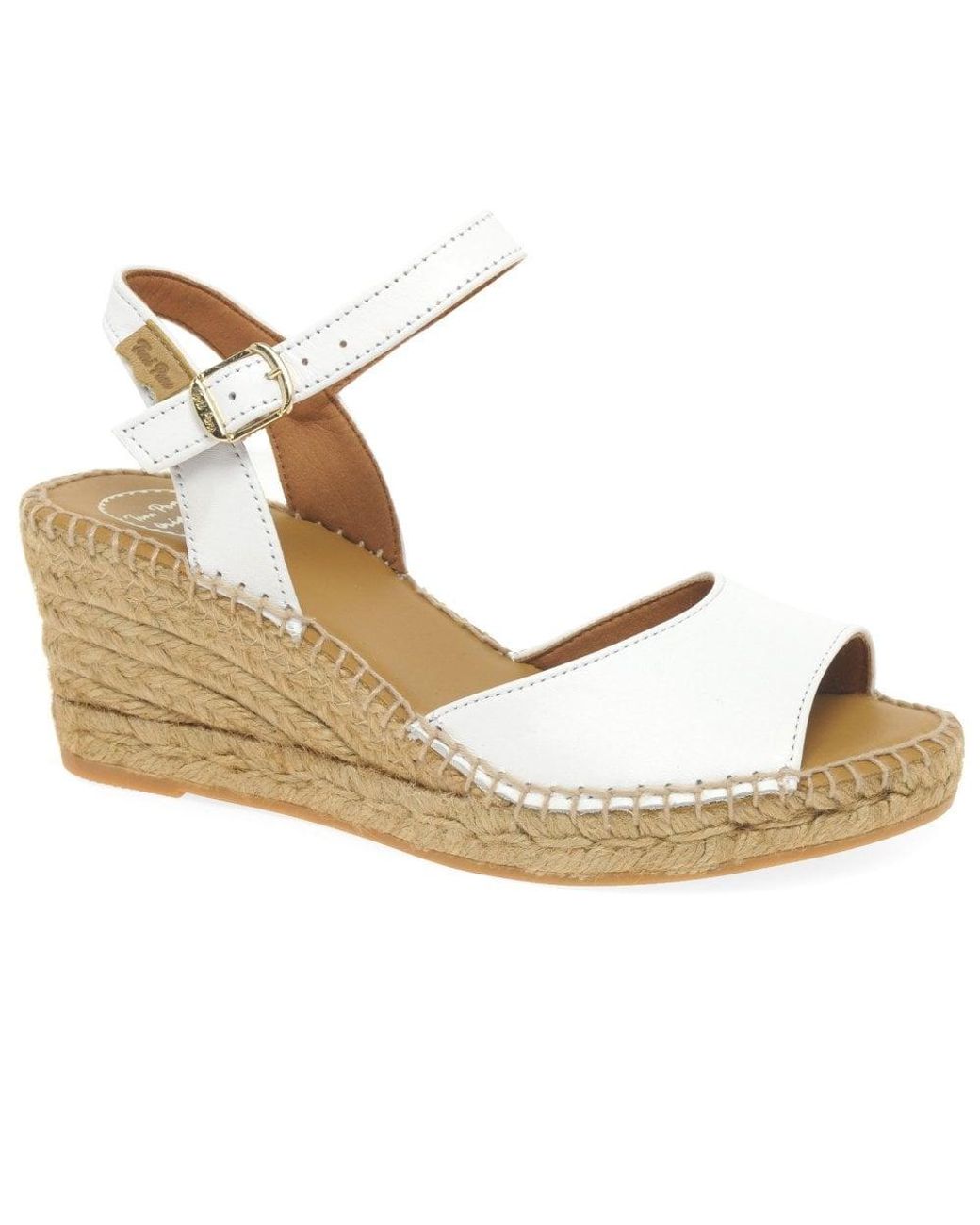 Toni Pons White Sia-P Wedge Heel Espadrille Sandals