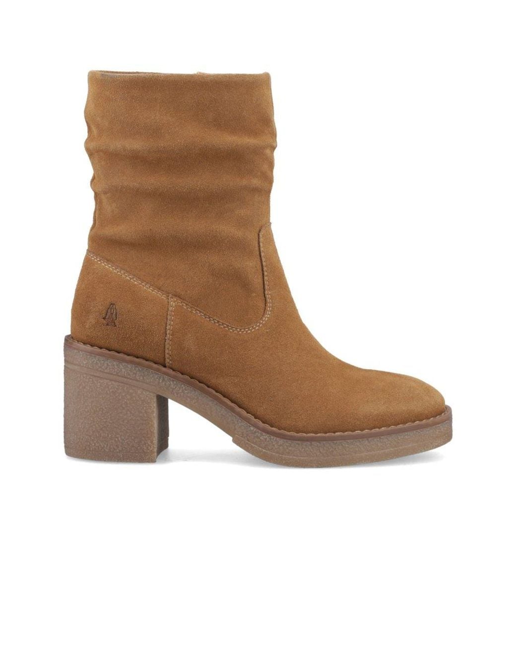 Hush Puppies Brown Flora Ruched Ankle Boots