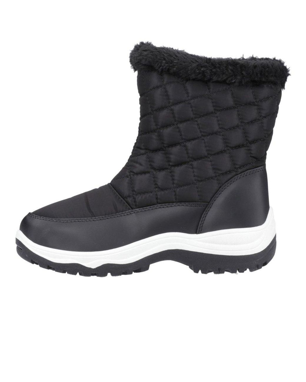 Cotswold Black Faux Fur-Lined Winter Boots