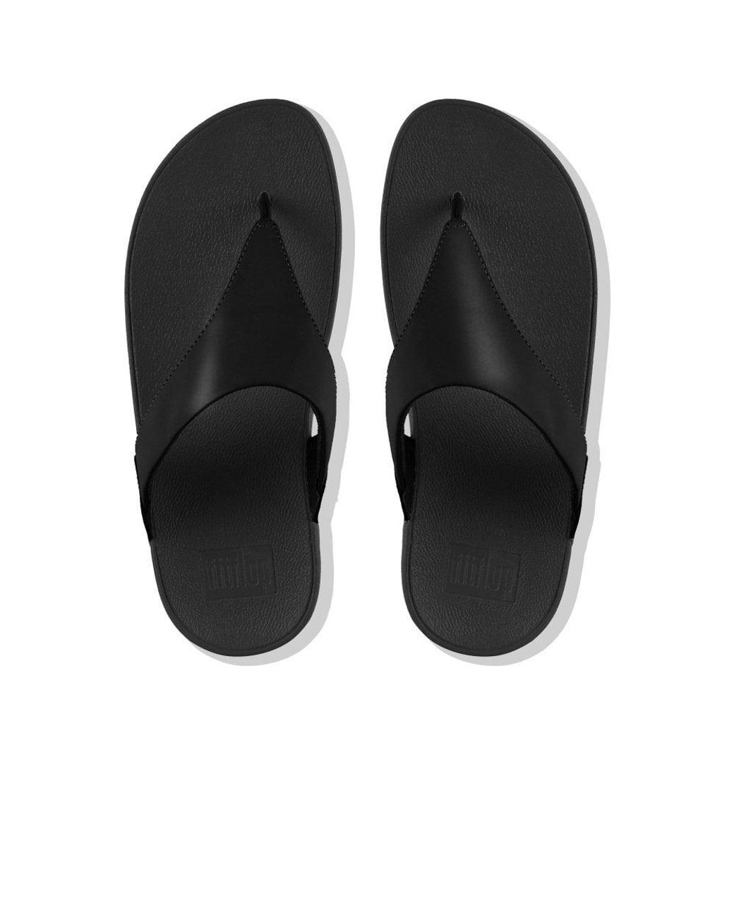 Fitflop Black Lulu Leather Toe-Post Sandals