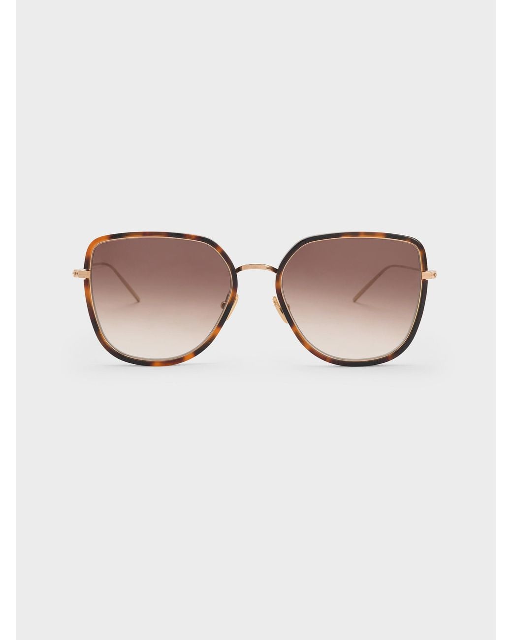 Charles & Keith Natural Lisbeth Tortoiseshell Butterfly Sunglasses