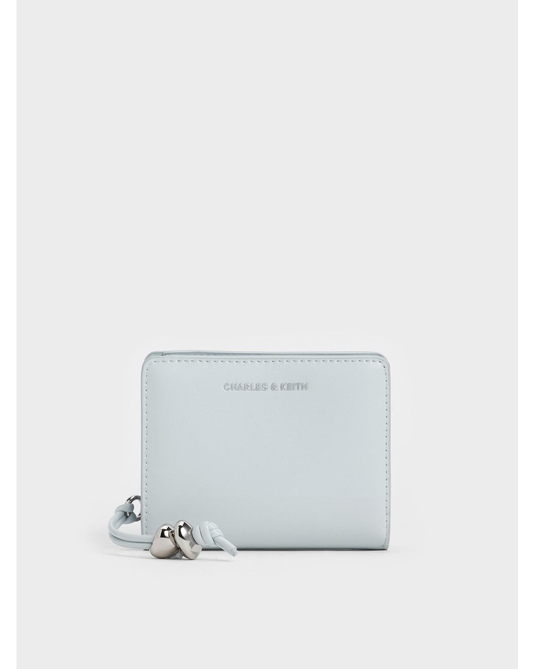 Charles & Keith White Augustine Zip-Around Small Wallet