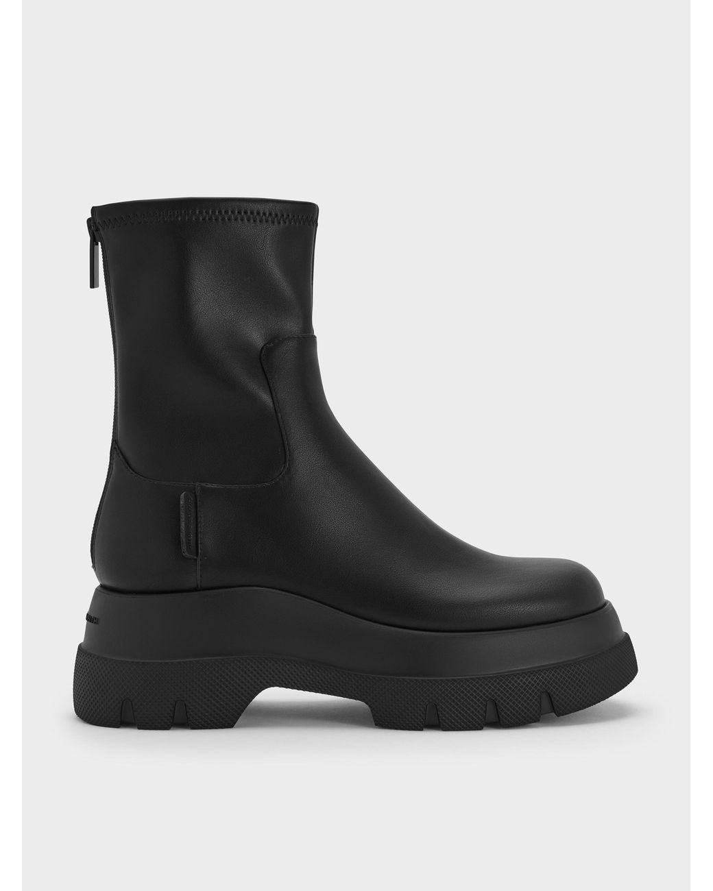 Charles & Keith Black Leoi Chunky Ankle Boots
